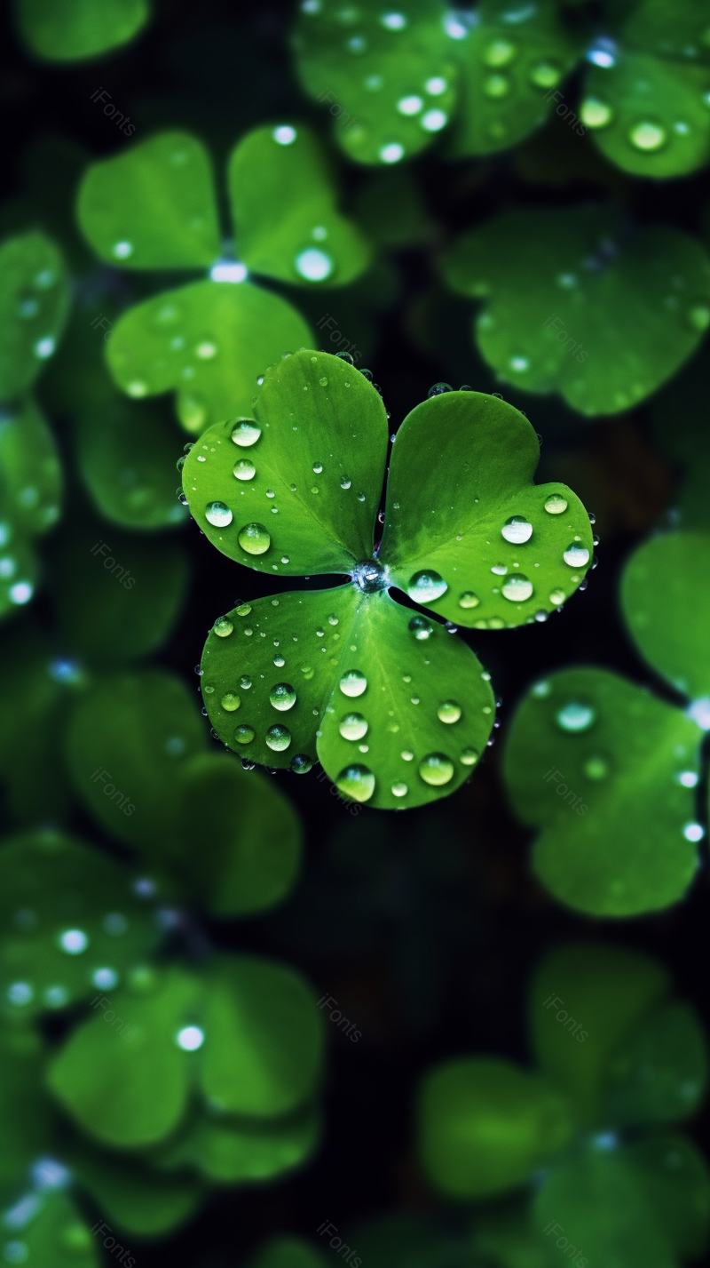 水滴绿叶雨水节气四叶草摄影图,高清,摄影图,摄影图片,图片大全,摄影图免费下载